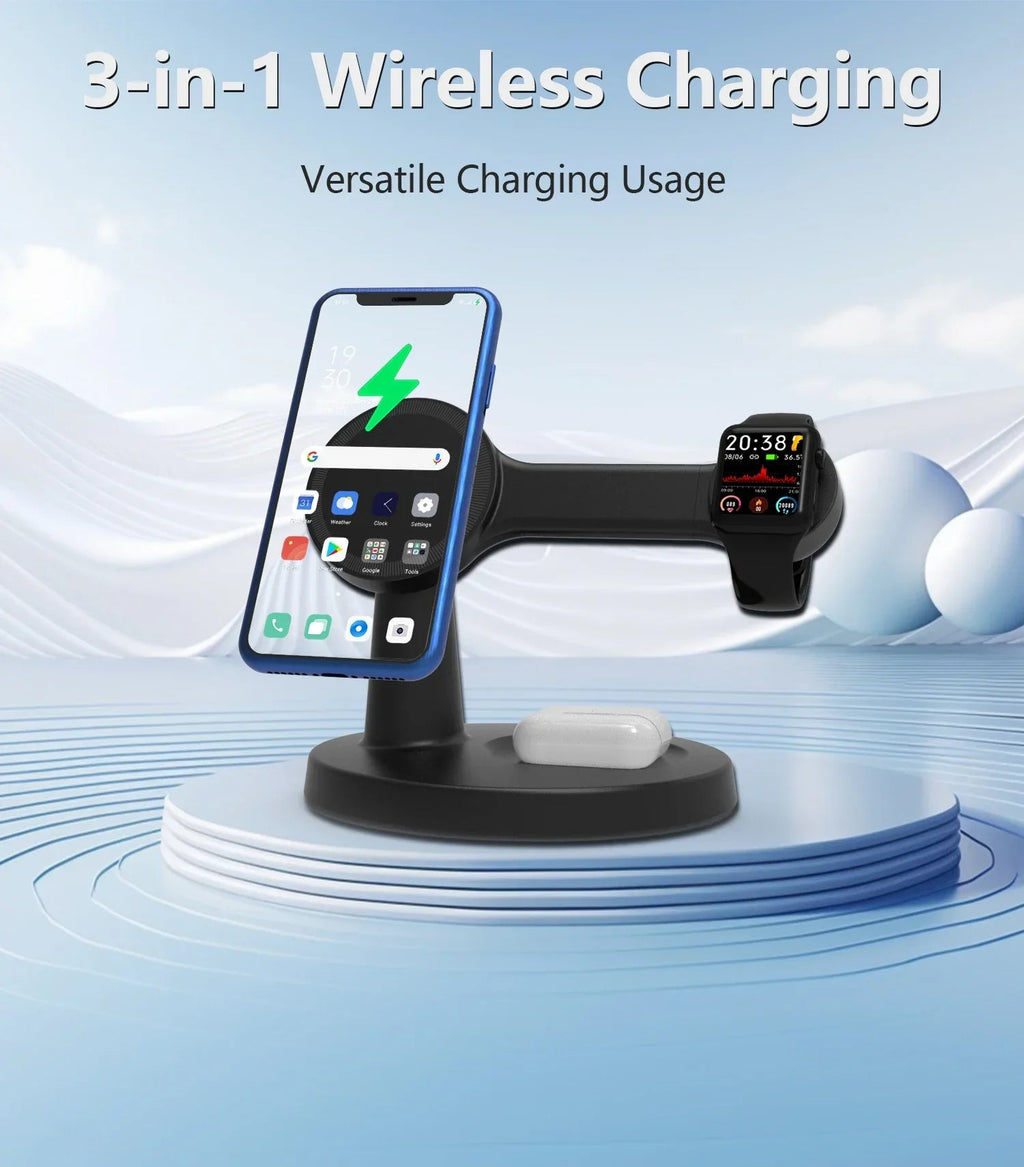 3 In 1 Magnetic Wireless Charger Stand