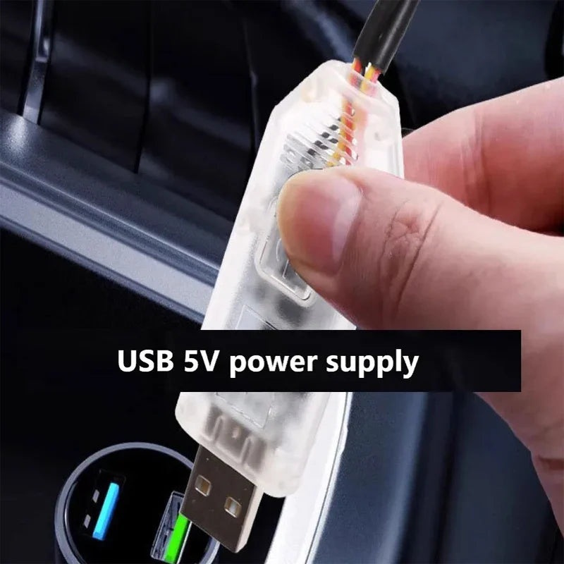 Music Sync LED Car Interior USB Ambient Lights