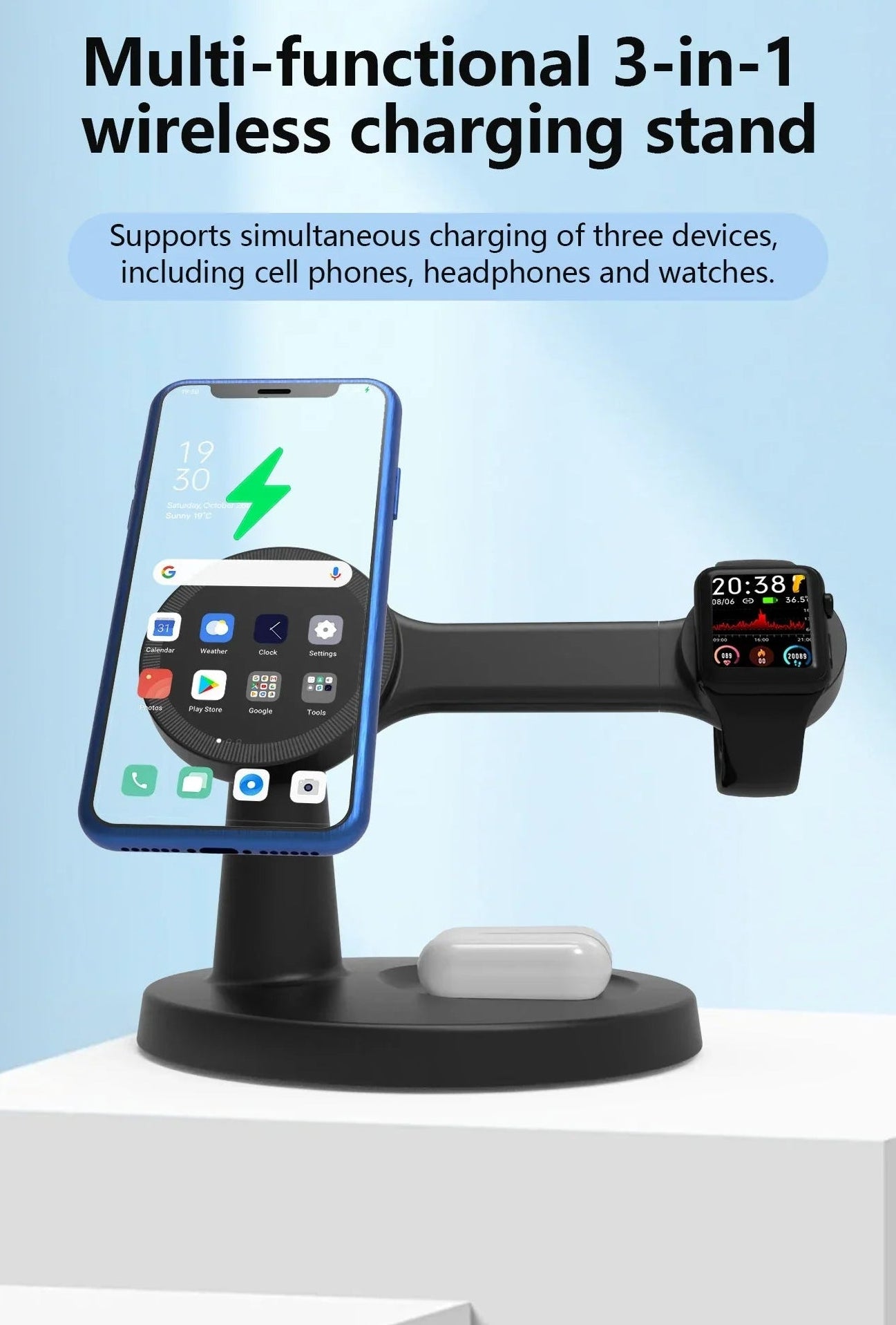 3 In 1 Magnetic Wireless Charger Stand