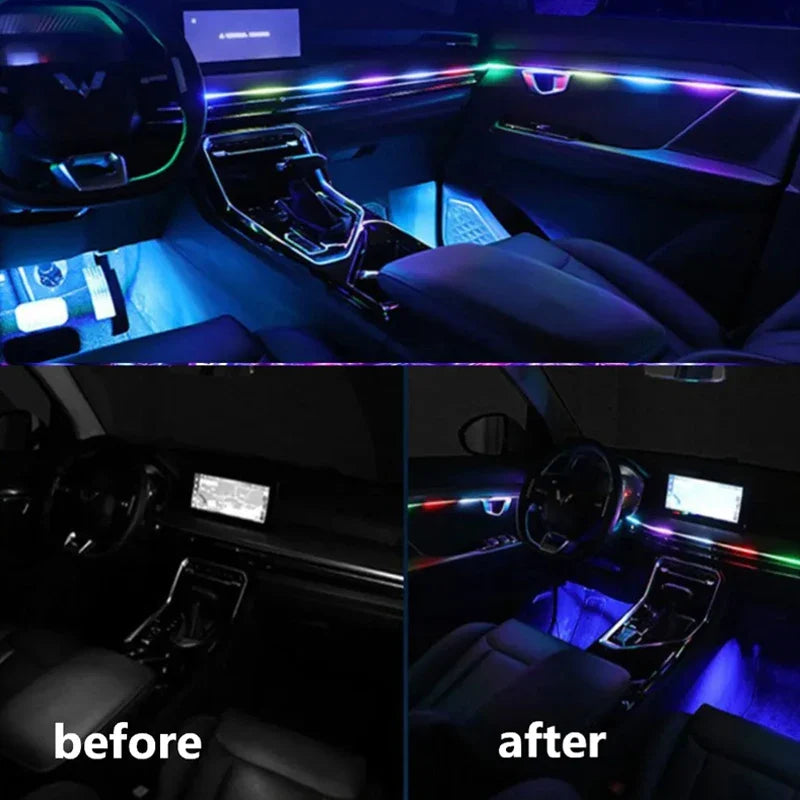 Music Sync LED Car Interior USB Ambient Lights