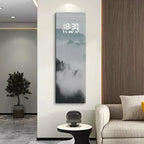 Digital clock, landscape decoration painting