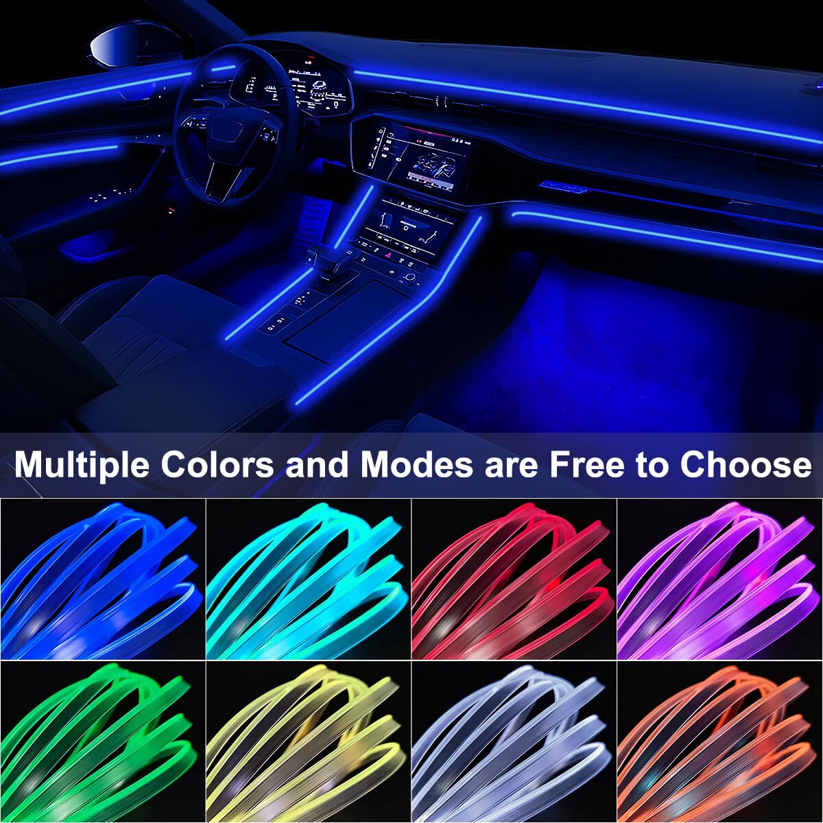 Music Sync LED Car Interior USB Ambient Lights